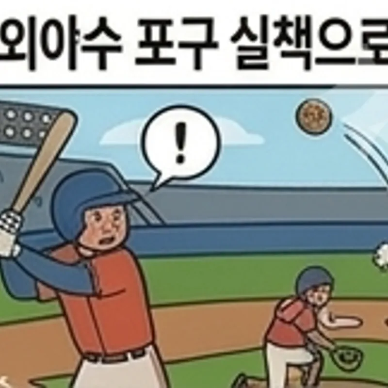외야수 포수 실책으로 싹쓸이 루타 허용