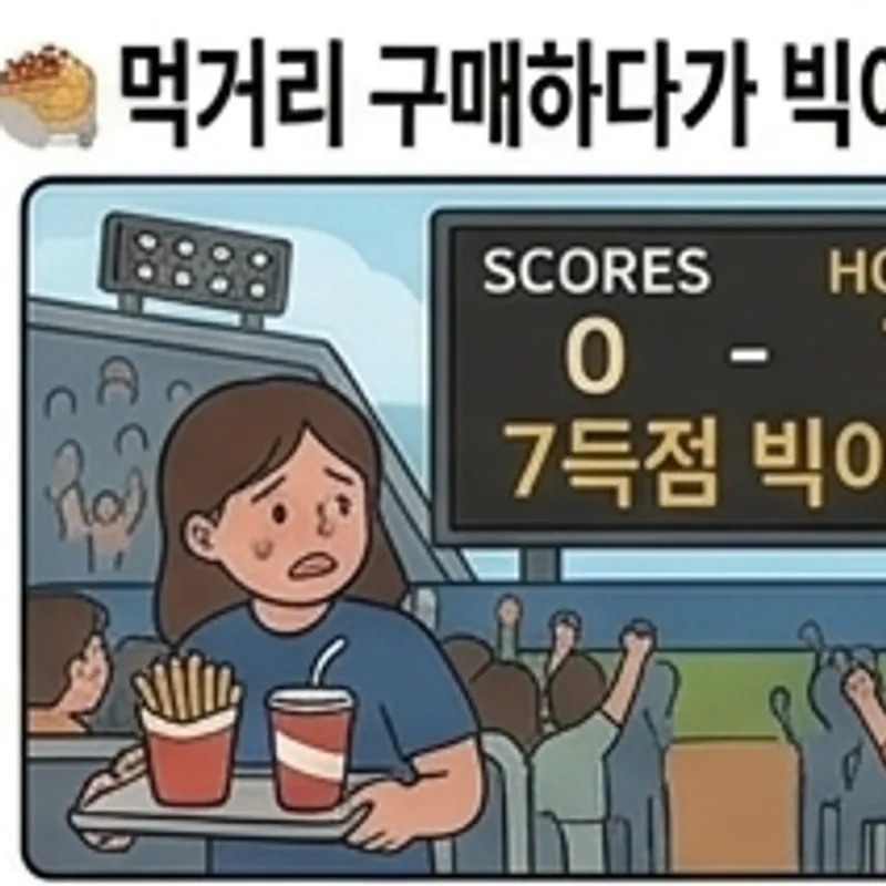 먹거리 구매하다가 빅이닝 직관 못함