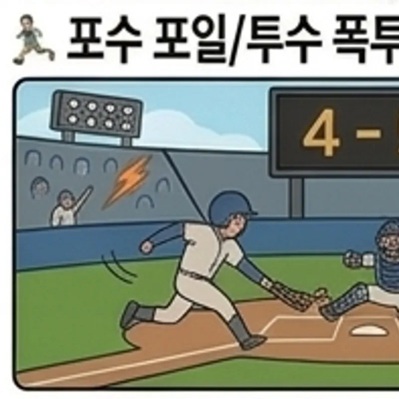 포수 포일:투수 폭투로 결승점 허용