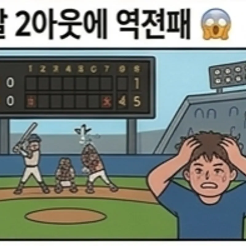 9회말 2아웃에 역전패