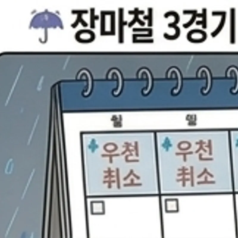 장마철 3경기 연속 우천 취소